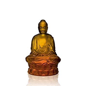 Amazon.com: LALIQUE Amber Crystal Large Sitting Buddha: Home & Kitchen