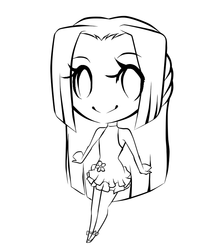 Chibi Jill - Lineart by Midnight-Cake on DeviantArt