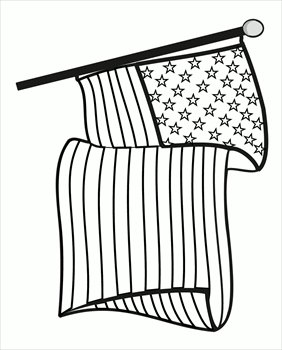 Free black and white flag day clipart