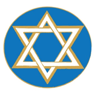 Star Of David Clipart Image - Blue Gold and White Star of David ...