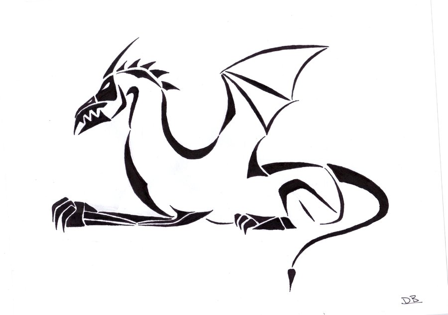 Dragon Outline Tribal by Bbill9908 on DeviantArt
