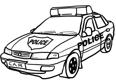 Police Car Coloring Pages For Kids - Ccoloringsheets.com