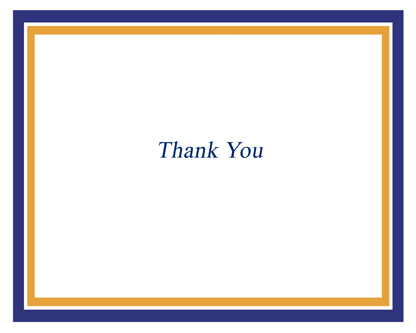 Blue/Gold Border - Thank You Note Card | Bellartisan