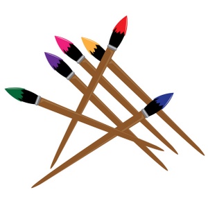 Paintbrushes Clipart Image - Artist Paintbrushes