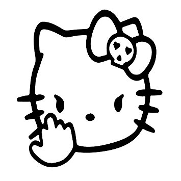 Amazon.com: Hello Kitty Middle Finger Decal Window Euro Stance ...