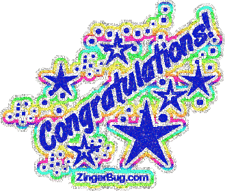 Congratulations Blue Rainbow Glitter Text Graphic Glitter Graphic ...