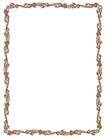 Page Border Template - Monkeys - Tim's Printables