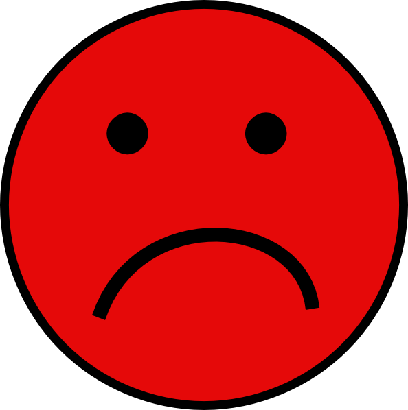 Red Sad Face Clip Art - vector clip art online ...