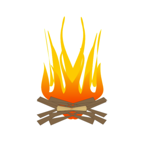 bonfire clipart black and white