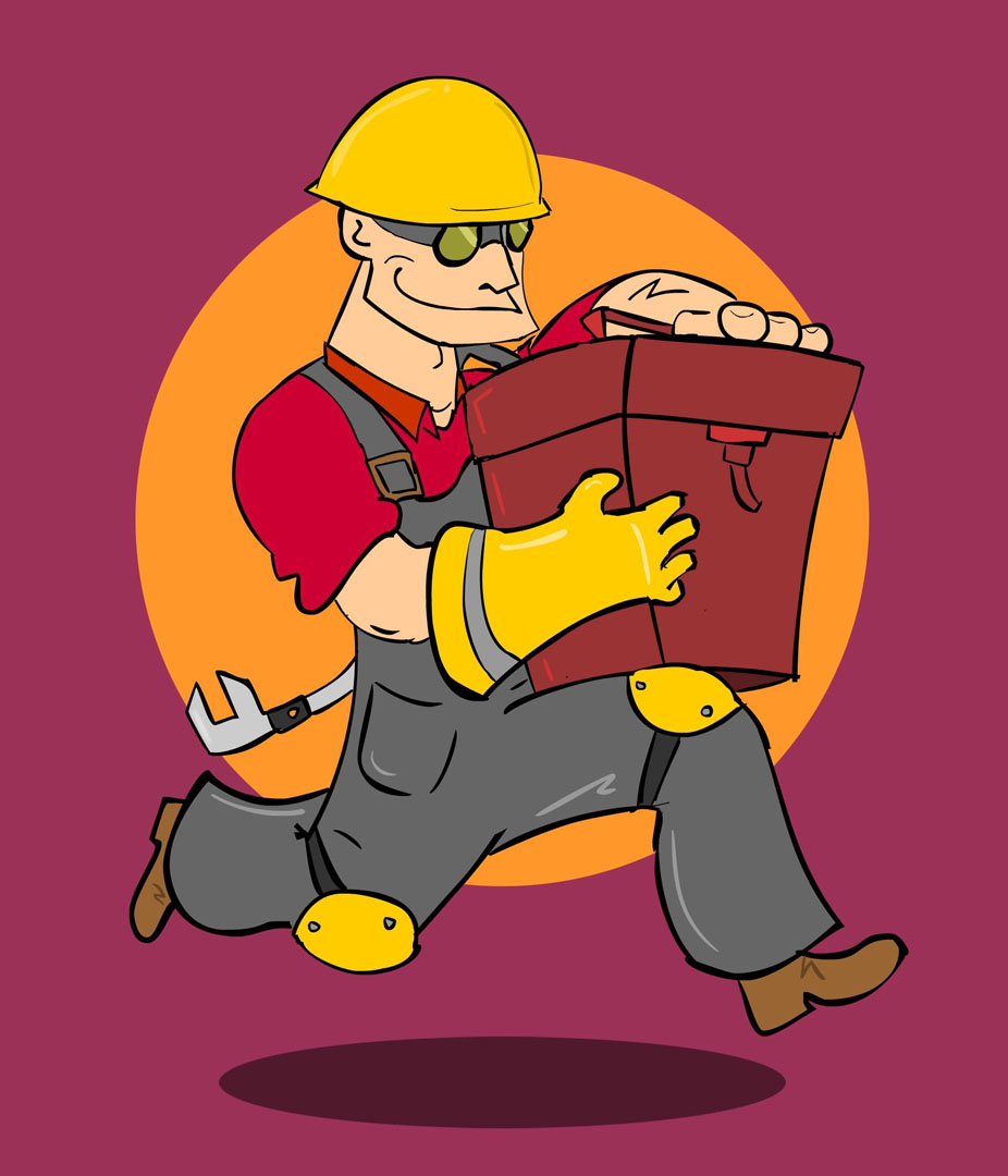 Team Fortress 2 Engineer Cartoon
