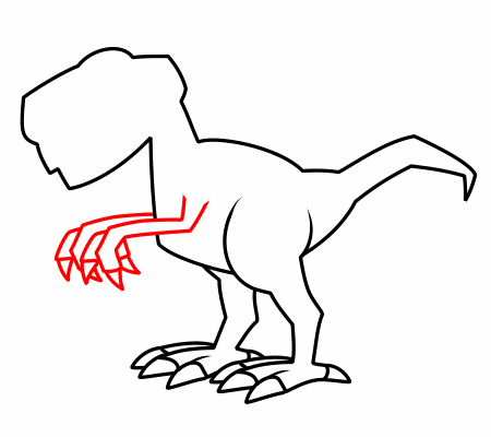 Drawing a cartoon dinosaur