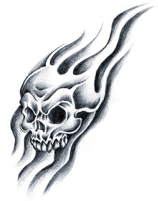 Tattoo Sales: Flame Skull Halloween Costume Makeup Temporary ...