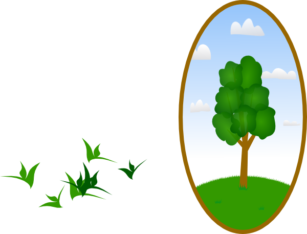 Oval Tree Landscape 2 Clip Art - vector clip art ...