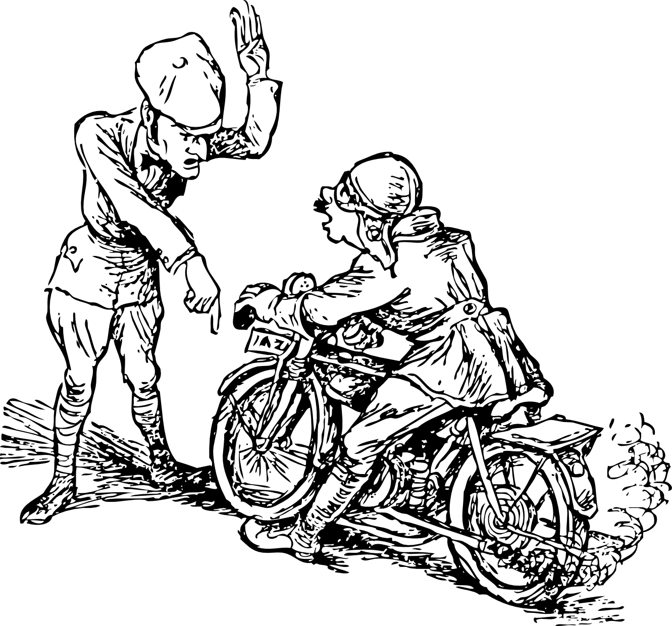 Stop that Motorcycle Black White Line Art Coloring Book Colouring ...