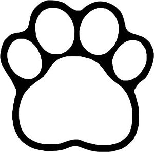Dogs paw print clipart black and white