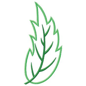 Gunold Embroidery Design: Green Leaf Outline 4.71 inches H x 2.16 ...