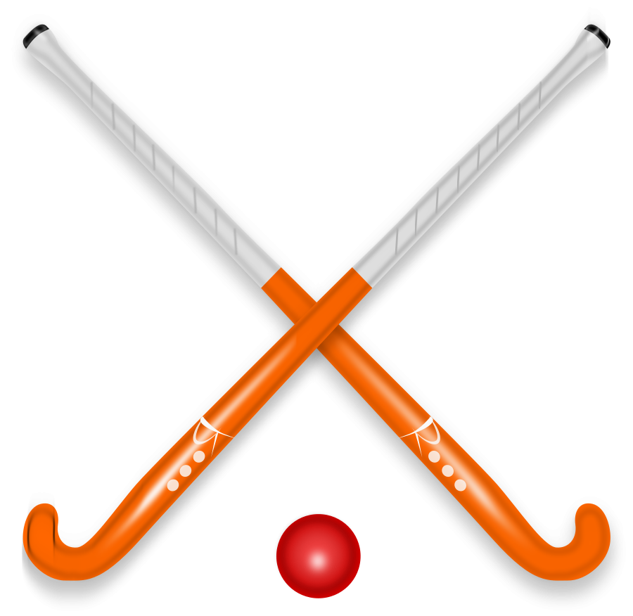 Ice Hockey Sticks With Ball Clipart