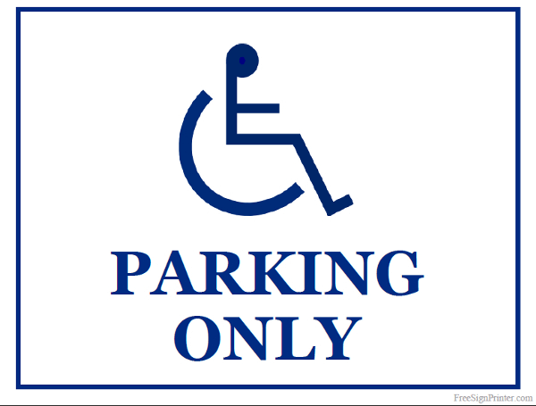 Printable Handicap Parking Sign