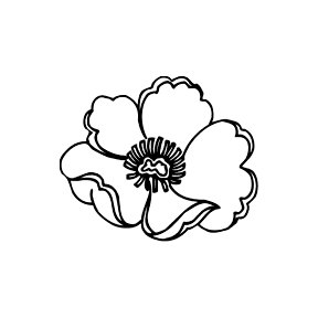 Poppy Flower Rubber Stamp mini by terbearco on Etsy