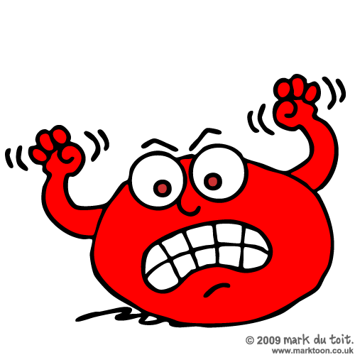 Angry man shaking fist at god clipart