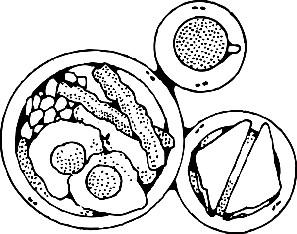 Breakfast Of Bacon And Eggs clip art Free Vector