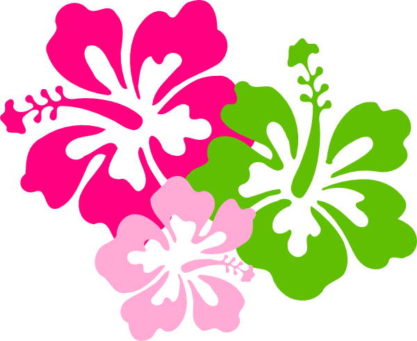Hibiscus Pink Green clip art - vector clip art online, royalty ...