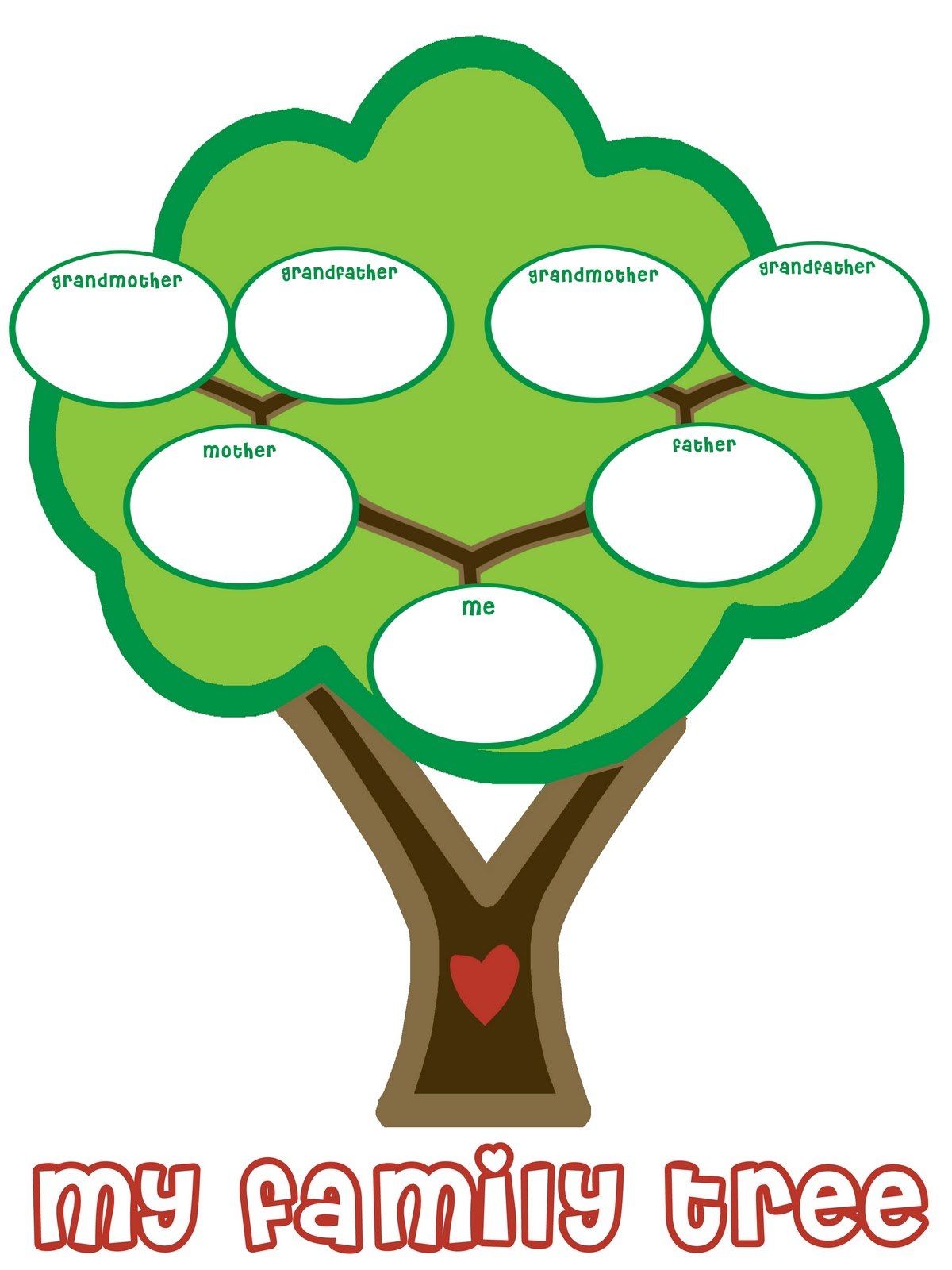 Blank family tree for kids