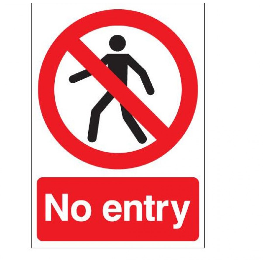 400mm x 300mm No Entry Sign (Self Adhesive or Rigid Plastic ...
