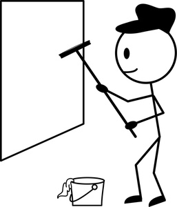 Window Washer Clipart Image - Stick Figure Window Washer