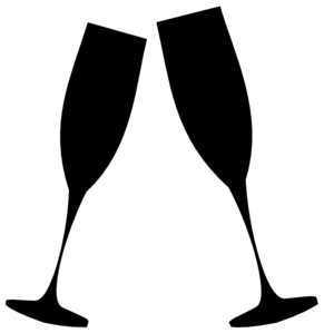 Champagne Glass Blk & Whte Clip Art - vector clip art ...