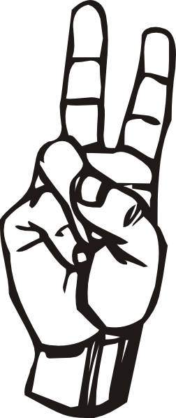 Sign Language V clip art Free Vector