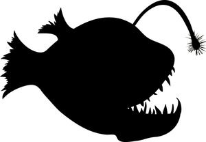 Tropical fish clipart silhouette