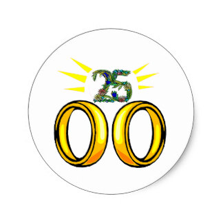 25 Wedding Anniversary Stickers | Zazzle.com.au