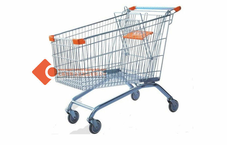 180L Wire Metal Hand European Shopping Trolley 4 Wheel Shopping ...