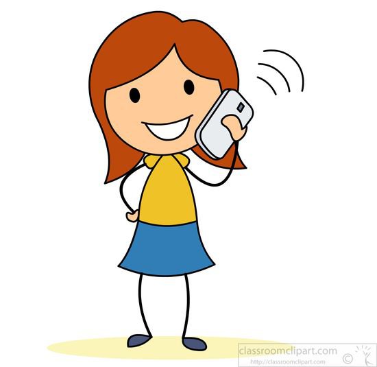 Someone talking on the phone clipart