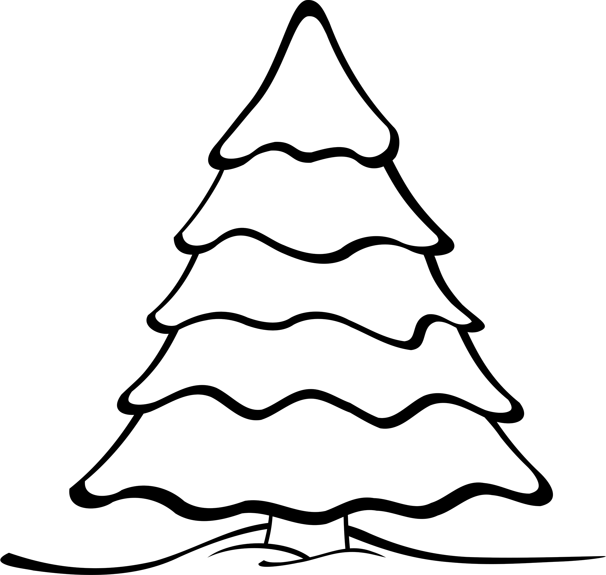Christmas tree outline clipart
