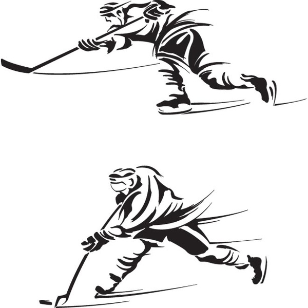 Free vector ice hockey players silhouette logo Free vector in ...