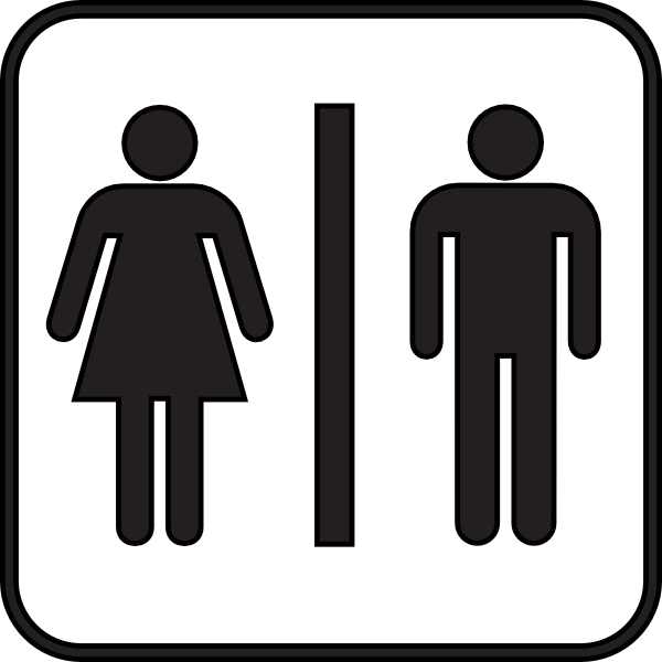Girl bathroom door clipart
