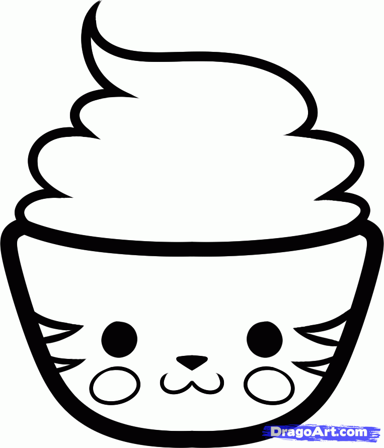 How to Draw a Pikachu Cupcake, Step by Step, Food, Pop Culture ...