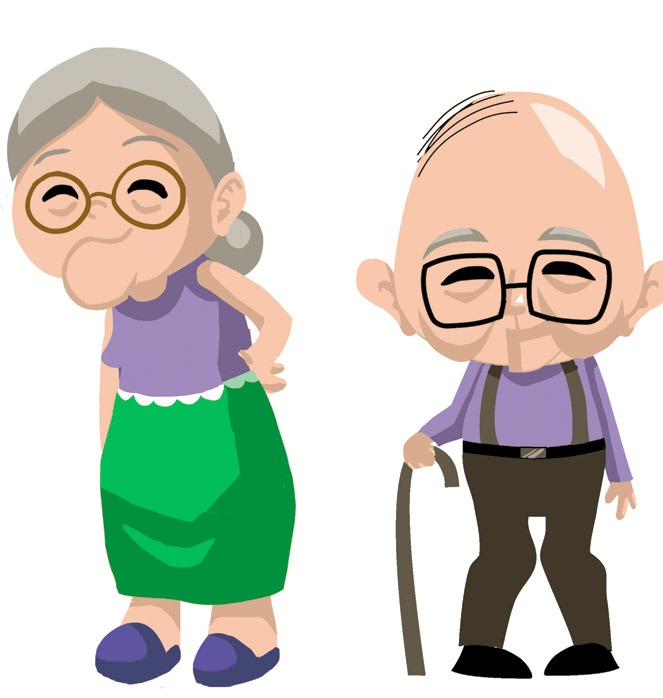 Old couple clip art