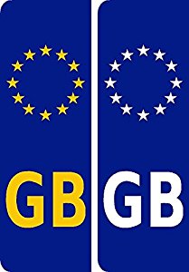 2 x GB Euro Number Plate Vinyl Car Stickers by Ellis Graphix ...