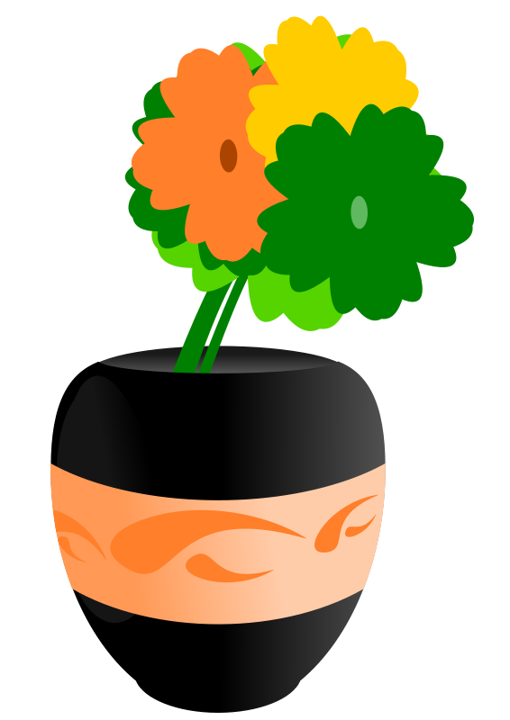 Free Flowers in an Vase Clip Art