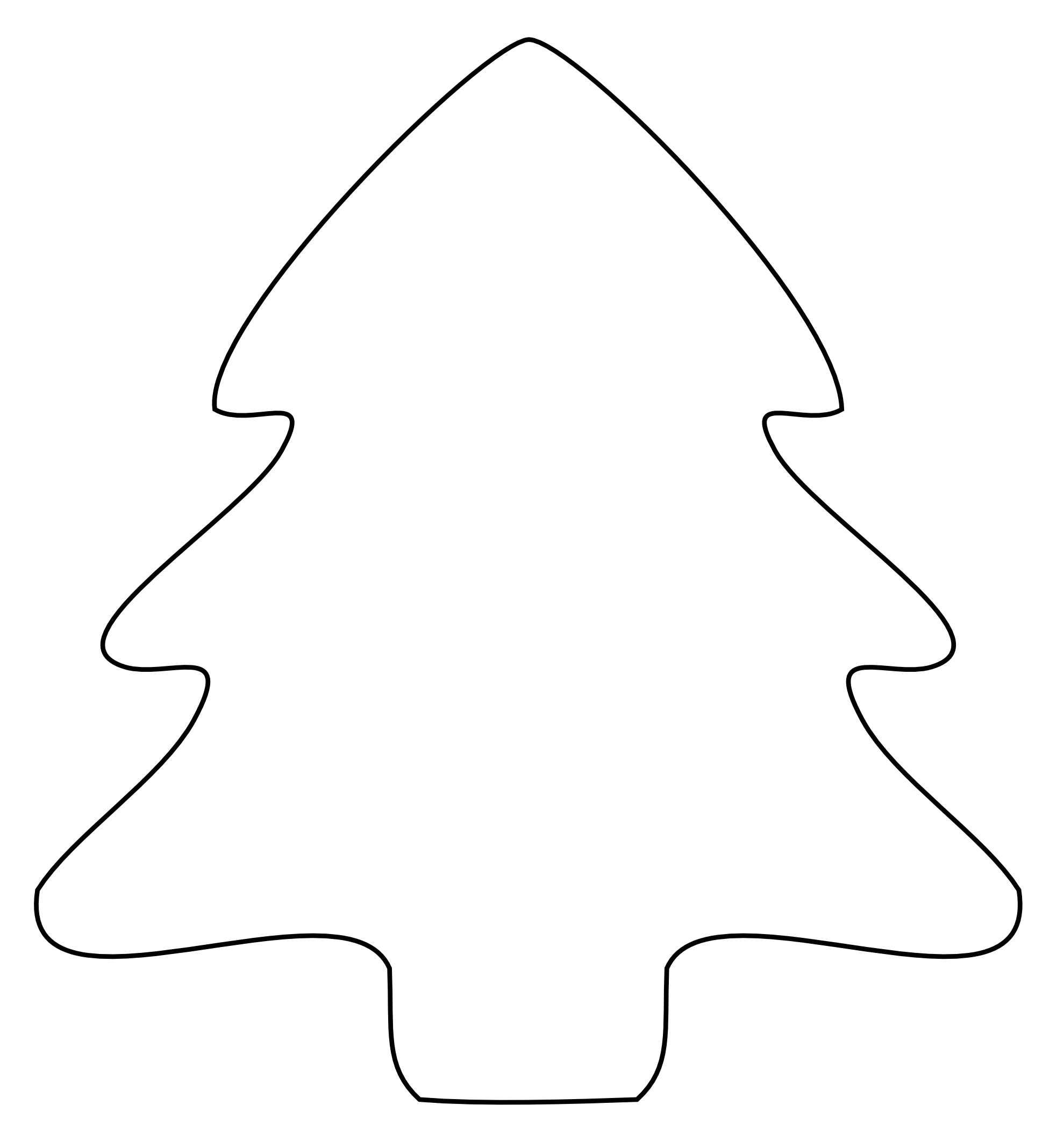 Christmas Tree Icon Black White Line Art Xmas Coloring Book ...