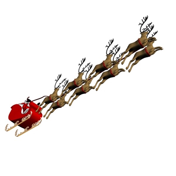 3d santa sleigh