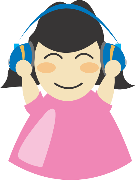 Girl With Headphones clip art - vector clip art online, royalty ...