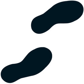Foot Print Symbol Floor Stencil | Plastic Stencils | Emedco.com