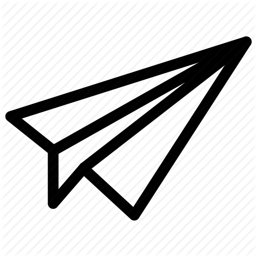 Paper airplane clipart with color