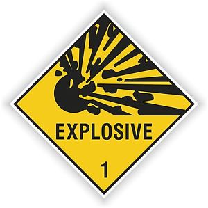 Explosive Yellow Sticker Explosion Warning Danger Bumper Decal ...
