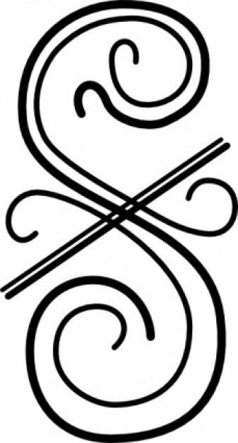 Flourish Two, Vertical clip art | Download free Vector