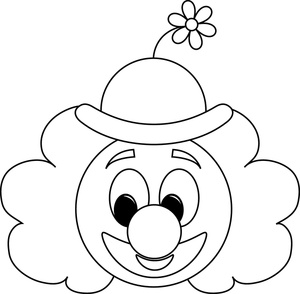 Clown Clipart Image - Clown Face Coloring Page